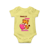 Massi Ki Jaan Romper / Onesie | Custom Baby Romper / Onesie for Massi's Heart - PASTEL YELLOW - New Born (Chest 14")