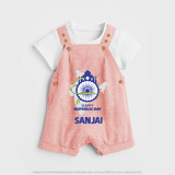 Happy Republic Day Customized Kid Dungaree - PEACH - 0 - 5 Months Old (Chest 18")