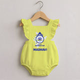 Happy Republic Day Customized Romper Frock - PASTEL YELLOW - 0 - 3 Months Old (Chest 19")