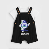 Happy Republic Day Customized Kid Dungaree - BLACK - 0 - 5 Months Old (Chest 18")