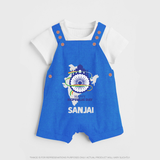 Happy Republic Day Customized Kid Dungaree - COBALT BLUE - 0 - 5 Months Old (Chest 18")