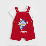 Happy Republic Day Customized Kid Dungaree - RED - 0 - 5 Months Old (Chest 18")