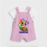 Little Subhash Chandra Bose Personalized Dungaree - BABY PINK - 0 - 5 Months Old (Chest 18")