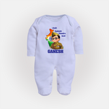 Little Subhash Chandra Bose Personalized Fullbody suit - BABY BLUE - New Born (Chest 7.5")