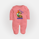 Little Subhash Chandra Bose Personalized Fullbody suit - PEACH - New Born (Chest 7.5")