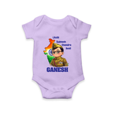 Little Subhash Chandra Bose Personalized Baby Romper - LILAC - New Born (Chest 14")