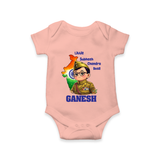 Little Subhash Chandra Bose Personalized Baby Romper - PEACH - New Born (Chest 14")