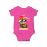 Little Subhash Chandra Bose Personalized Baby Romper - HOT PINK - New Born (Chest 14")
