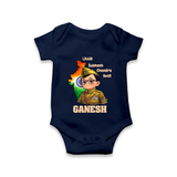 Little Subhash Chandra Bose Personalized Baby Romper - NAVY BLUE - New Born (Chest 14")