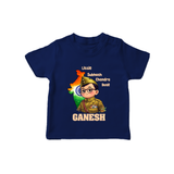 Little Subhash Chandra Bose Personalized Kid T-shirt - NAVY BLUE - 0-5 Months Old (Chest 17")