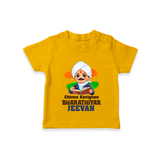 Chinna Kavignan Bharathiyar Personalized Kid T-shirt - CHROME YELLOW - 0-5 Months Old (Chest 17")