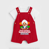 Chinna Kavignan Bharathiyar Personalized Dungaree - RED - 0 - 5 Months Old (Chest 18")