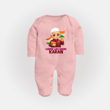 Leader Like Nehru Personalized Fullbody suit - BABY PINK - New Born (Chest 7.5")
