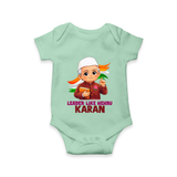 Leader Like Nehru Personalized Baby Romper - MINT GREEN - New Born (Chest 14")