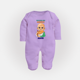 Truthful Like Gandhi Personalized Fullbody suit - LILAC - New Born (Chest 7.5")