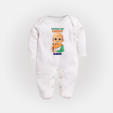 Truthful Like Gandhi Personalized Fullbody suit - WHITE - New Born (Chest 7.5")