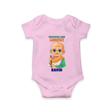 Truthful Like Gandhi Personalized Baby Romper - BABY PINK - New Born (Chest 14")