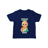Truthful Like Gandhi Personalized Kid T-shirt - NAVY BLUE - 0-5 Months Old (Chest 17")