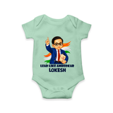 Lead Like Ambedkar Personalized Baby Romper - MINT GREEN - New Born (Chest 14")
