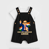 Lead Like Ambedkar Personalized Dungaree - BLACK - 0 - 5 Months Old (Chest 18")