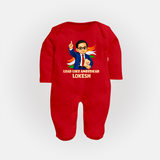 Lead Like Ambedkar Personalized Fullbody suit - RED - New Born (Chest 7.5")
