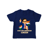 Lead Like Ambedkar Personalized Kid T-shirt - NAVY BLUE - 0-5 Months Old (Chest 17")