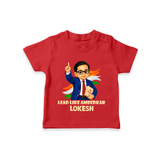 Lead Like Ambedkar Personalized Kid T-shirt - RED - 0-5 Months Old (Chest 17")