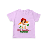 Little Swaraj Hero Personalized Kid T-shirt - LILAC - 0-5 Months Old (Chest 17")