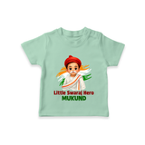 Little Swaraj Hero Personalized Kid T-shirt - MINT GREEN - 0-5 Months Old (Chest 17")