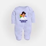 Little Bhagat Singh personalized Fullbody suit - BABY BLUE - New Born (Chest 7.5")