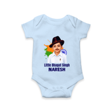 Little Bhagat Singh personalized Baby Romper - BABY BLUE - New Born (Chest 14")