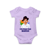 Little Bhagat Singh personalized Baby Romper - LILAC - New Born (Chest 14")