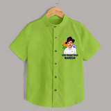 Little Bhagat Singh personalized Shirt - LIME GREEN - 0 - 6 Months Old (Chest 23")
