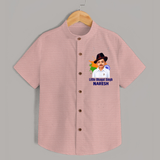 Little Bhagat Singh personalized Shirt - PEACH - 0 - 6 Months Old (Chest 23")