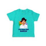 Little Bhagat Singh personalized Kid T-shirt - TEAL - 0-5 Months Old (Chest 17")