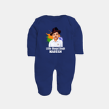Little Bhagat Singh personalized Fullbody suit - NAVY BLUE - New Born (Chest 7.5")