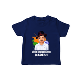 Little Bhagat Singh personalized Kid T-shirt - NAVY BLUE - 0-5 Months Old (Chest 17")