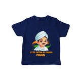 Little Captain of Freedom Personalized Kid T-shirt - NAVY BLUE - 0-5 Months Old (Chest 17")