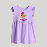 Brave Like Velu Nachiyar Pink Baby Frock – Personalized Name Option - LILAC - 0 - 3 Months Old (Chest 17")