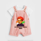 Little Kappalottiya Tamizhan Personalized Dungaree - PEACH - 0 - 5 Months Old (Chest 18")