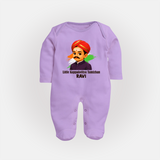 Little Kappalottiya Tamizhan Personalized Fullbody suit - LILAC - New Born (Chest 7.5")