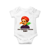 Little Kappalottiya Tamizhan Personalized Baby Romper - WHITE - New Born (Chest 14")