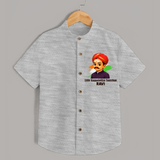 Little Kappalottiya Tamizhan Personalized Shirt - GREY - 0 - 6 Months Old (Chest 23")