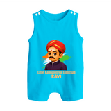Little Kappalottiya Tamizhan Personalized Button Romper - SKY BLUE - New Born (Chest 18")