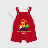 Little Kappalottiya Tamizhan Personalized Dungaree - RED - 0 - 5 Months Old (Chest 18")