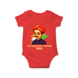 Little Kappalottiya Tamizhan Personalized Baby Romper - RED - New Born (Chest 14")