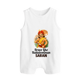 Brave Like Kattabomman Personalized Button Romper - WHITE - New Born (Chest 18")