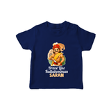 Brave Like Kattabomman Personalized Kid T-shirt - NAVY BLUE - 0-5 Months Old (Chest 17")