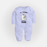 My First Ramadan Custom Name Kids Fullbody Suit - BABY BLUE - New Born (Chest 7.5")