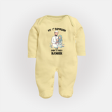 My First Ramadan Custom Name Kids Fullbody Suit - PASTEL YELLOW - New Born (Chest 7.5")